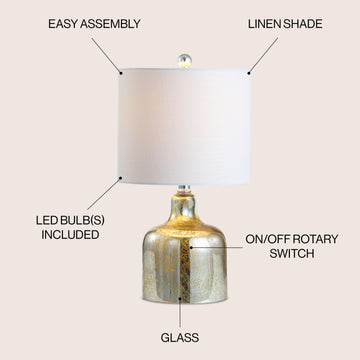 Gemma 19" Glass Bell LED Table Lamp